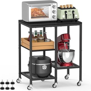 Kitchen Microwave Cart,Microwave Stand with Wheels,Coffee Bar Table Station,4-Tier - 1 of 4