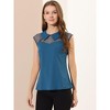 Allegra K Women's Mesh Semi Sheer Work Office Peter Pan Collar Shirt - 3 of 4