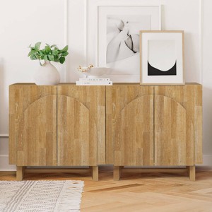 Modern Storage Cabinet With 2 Doors,Storage Cabinet With Fan-shaped Large Board Handle And Removable Shelf,Furniture Indoor -Maison Boucle - 1 of 4
