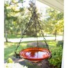 12.5" Crackle Glass Hanging Birdbath Bowl Mandarin Orange - ACHLA Designs: Wrought Iron Garden Decor - 3 of 4