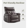 GustoWave Oversized Reclining Chair, Faux PU Leather Manual Recliner Pull Ring 135°, Comfort Lazy Sofa with Side Pockets - 3 of 4