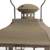 HomeRoots Set of Three Brown Distressed Geometric Glass And Metal Floor Lantern Candle Holders - 3 of 4