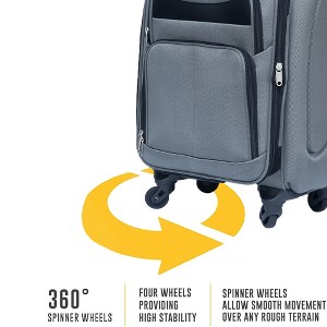 Dexmalle two-piece suitcase set with Oxford cloth gray backpack - 1 of 4