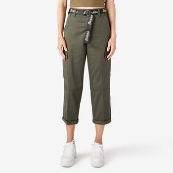 All In Motion-Womens Stretch Woven Tapered Cargo Pants-Light Olive-XXL