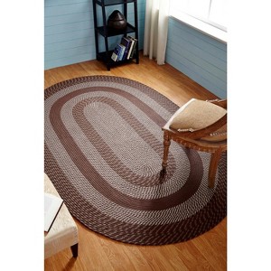 Newport Braid Collection 100% Polypropylene Stripe Pattern Reversible Indoor Utility Rug - Better Trends - 1 of 3