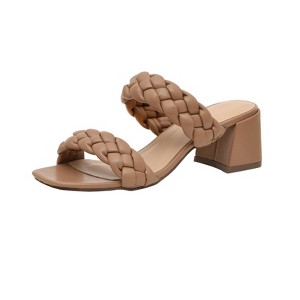 CUSHIONAIRE Women's Onyx braided Heel Sandal +Memory Foam, Wide Widths Available - 1 of 4