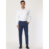 Lars Amadeus Men's Slim Fit Flat Front Business Checked Printed Trousers - image 3 of 4