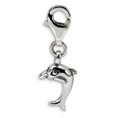 Black Bow Jewelry Sterling Silver Dolphin Clip-on Bead Charm