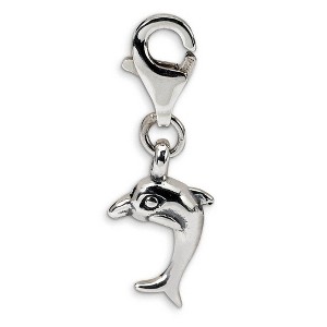 Black Bow Jewelry Sterling Silver Dolphin Clip-on Bead Charm - 1 of 3