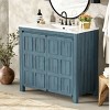 36" Vintage Bathroom Vanity with Ceramic Sink,Adjustable Shelf and Soft Close Doors for Small Bathrooms-The Pop Home - 2 of 4