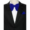 INSPIRE CHIC Men's Velvet Pre-Tied Solid Color Pocket Square Adjustable Bow Tie 1 Pair - 4 of 4