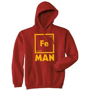 Adult Iron Science Hoodie Funny Geeky Nerdy Graphic Periodic Table Sweatshirt - Crazy Dog Hoodie - 1 of 4