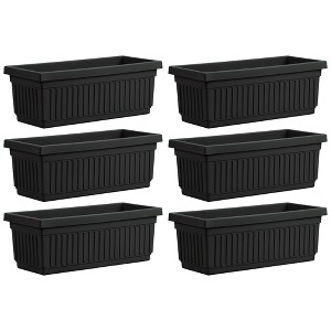HC Companies 30 Inch Long Fluted Plastic Venetian Garden Window Container Planter Box for Succulents, Indoor or Outdoor Flowers (6 Pack) - 1 of 4