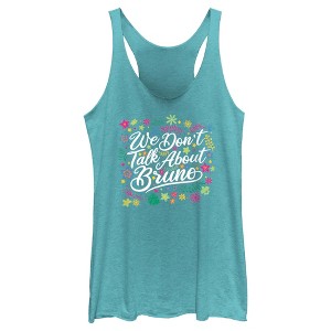 Women's Encanto We Don't Talk About Bruno Quote Racerback Tank Top - 1 of 4