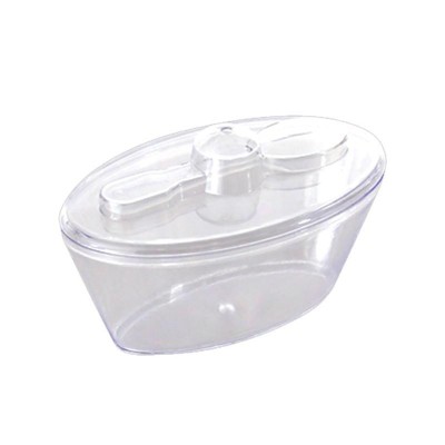 4 oz Clear PP Plastic Attached Lid Containers (Clear Attached Cap) -  2924B29CLR