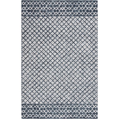 Abstract Abt203 Hand Tufted Area Rug - Ivory/navy - 6'x9' - Safavieh ...