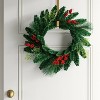 20" Christmas Unlit Mixed Greenery Wreath Red Berries - Wondershop™ - 2 of 3