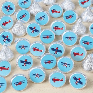 Big Dot of Happiness Taking Flight - Airplane - Baby Shower or Birthday Party Small Round Candy Stickers - Party Favor Labels - 324 Count - 1 of 4