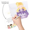 Big Dot of Happiness Princess Thank You Cards with Envelopes, Purple Flat Princess Birthday Party Blank Thank You Note Cards, Set of 12 - 2 of 4