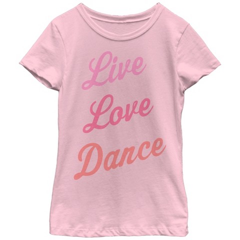 CHIN UP Apparel Girl's CHIN UP Live Love Dance T-Shirt - Light Pink - Large