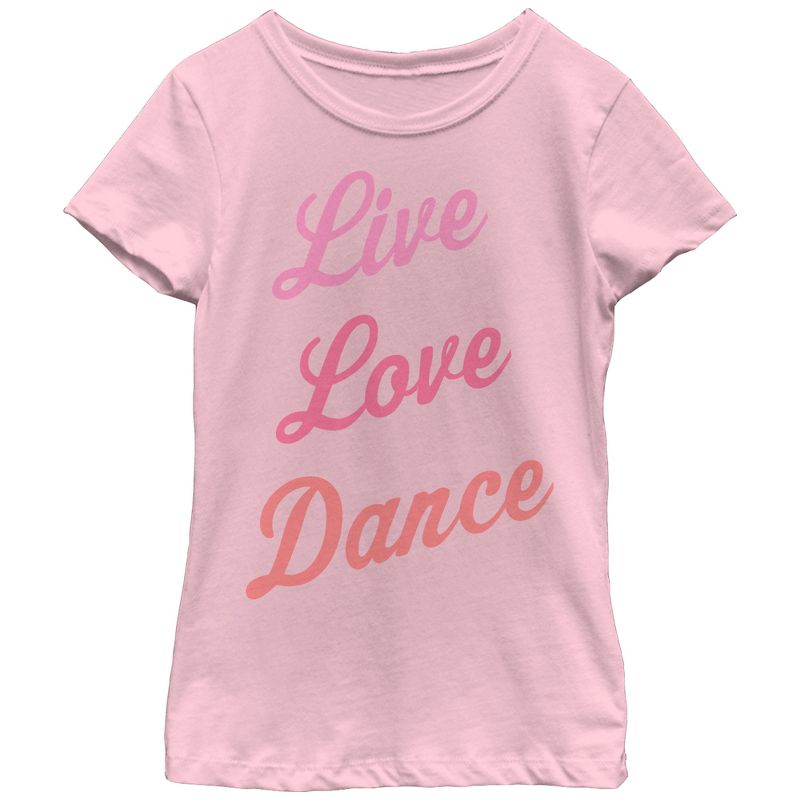 Girl's CHIN UP Live Love Dance T-Shirt, 1 of 4