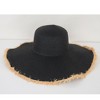 Anna-Kaci Wide Brim Straw Floppy Hat with Frayed Edges Lightweight Sun Protection for Beach Vacation Outdoor Travel Style - 4 of 4