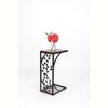 FCH Single-layer P2 Density Board Type C Leaf Pattern Brown Desktop Black Powder Coating Side Table - 4 of 4