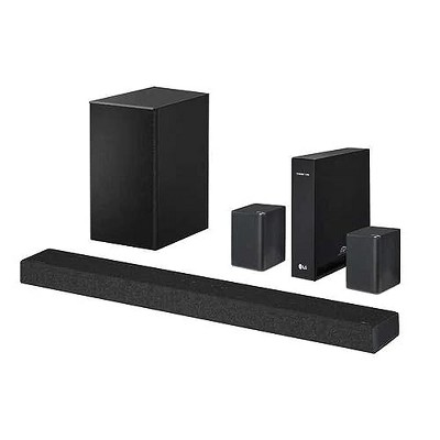 Manufacturer Refurbished LG SP7R 7.1 Channel High Res Audio Sound Bar Rear Speaker Kit, Black