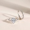 Sterling Silver Bridal Ring Set Teardrop Vintage Pear Promise Wedding Band for Women Size 9 - 3 of 4