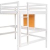 PAGED Twin Size Loft Bed with Desk, Modern Wooden Bed Frame with Writing Board and Lockers for Bedroom - 4 of 4