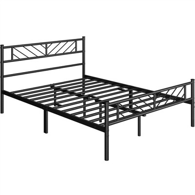 Yaheetech Metal Platform Bed with Arrow Design Headboard and Footboard