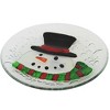 10.0 Inch Snowman Glass Plate Christmas Carrot Nose Serving Platters - 2 of 3