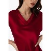 SilkSilky Women's 100% Mulberry Silk Cap Sleeve Nightgown - 3 of 4