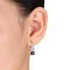 EVERLY JEWELRY |  Sterling Silver 1 CT Black Diamond TW & 3/4 CT TGW Created White Sapphire LeverBack Earrings Black Rhodium Plated - 3 of 4