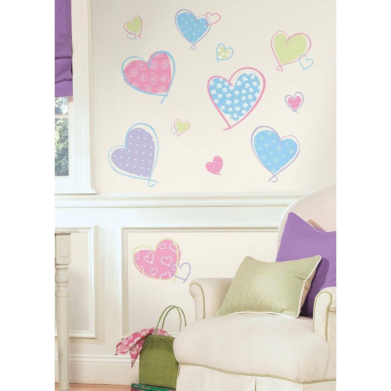 Hearts Peel and Stick Wall Decal - RoomMates, 3 of 7
