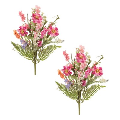 Mixed Daisy Floral Bush (Set of 2)