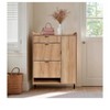 Shoe Cabinet Storage with 2  Drawers  Entryway Hidden Thin Farmhouse Wave Wood Shoe Organizer Cabinet with 2 Adjustable Shelves Metal Racks - 2 of 4