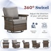 Outdoor Patio Glider Chair Set of 2 Wicker Rattan Swivel Chair - 3 of 4
