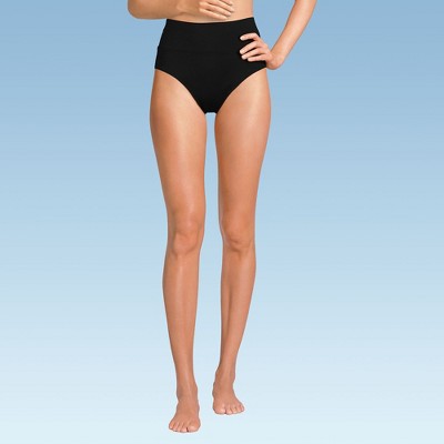 Lands' End Women's Chlorine Resistant Pinchless High Waisted Bikini Bottoms