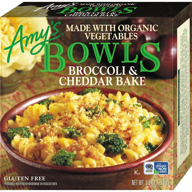 Amy&#39;s Gluten Free Frozen Broccoli &#38; Cheddar Bake Meal Bowls - 9.5oz, 1 of 7