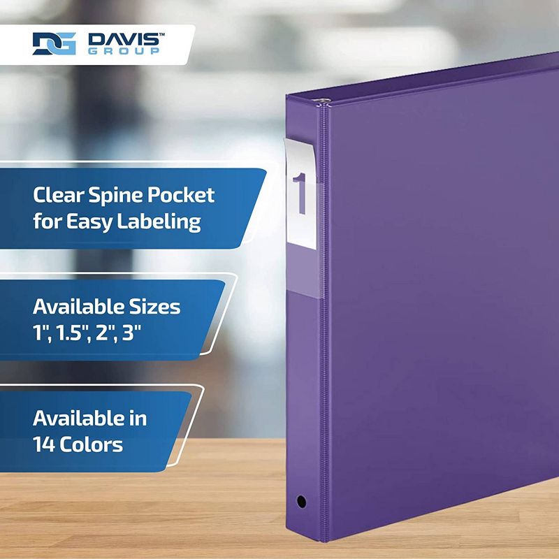 Davis Group 6pk 1&#34; Premium Economy D Ring Binders Purple, 5 of 9