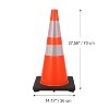 10 Pack of 28 Inch Durable Safety Traffic Cones - Orange PVC Cones with Reflective Collars for High Visibility; Safety Cones Great for Parking Lots - 3 of 4