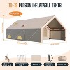AMERLIFE Inflatable Camping Tent with Pump, Large Waterproof Oxford Cabin with Skylight, Stove Jack & Doors, for Family Camping - 2 of 4