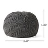 NicBex Modern 20 x 20 Inch Round Knitted Cotton Bean Bag Chair for Adults, Pouf with Diagonal Texture for Living Room, Bedroom - 2 of 4