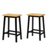 Solid Wood Bar Stools, 25.6" Tall Set of 2 Bar Chairs, Kitchen Counter Stools with Footrests,for Dining Room, Kitchen, Counter - 4 of 4