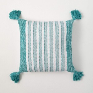 18" Sullivans Woven White & Seafoam Pillow  Multicolor - 1 of 3