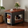 Mshliw 27.6" Modern Coffee Table with Foldable Top & Casters, Multi-Tier Storage Side Table for Living Room or Office - 4 of 4