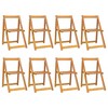 vidaXL 8-Piece Set of Foldable Garden Chairs - Solid Acacia Wood Construction - Robust, Compact and Convenient Outdoor Seating Solution - Brown - 2 of 4