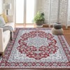 Vintage Washable Area Rug Floral Medallion Rugs for Living Room, Ultra Soft Accent Bedroom Carpet - 3 of 4