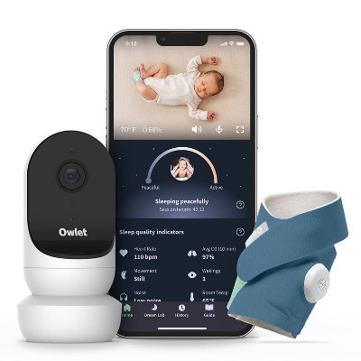 Image of Owlet Dream Duo 2 Smart Baby Monitor - 1080p HD Video Baby Monitor with Dream Sock - Bedtime Blue